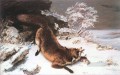 El zorro en la nieve Realismo pintor Gustave Courbet